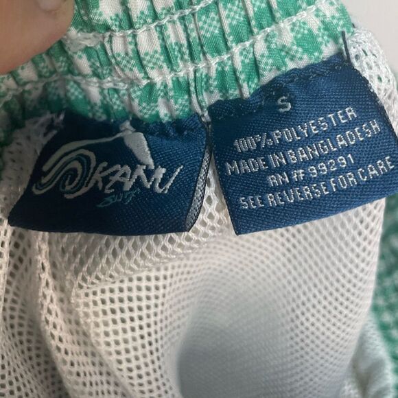 5 for $25🔥Kanu Green Plaid Lined Swim Trunk Shorts Men's Small - Picture 3 of 5